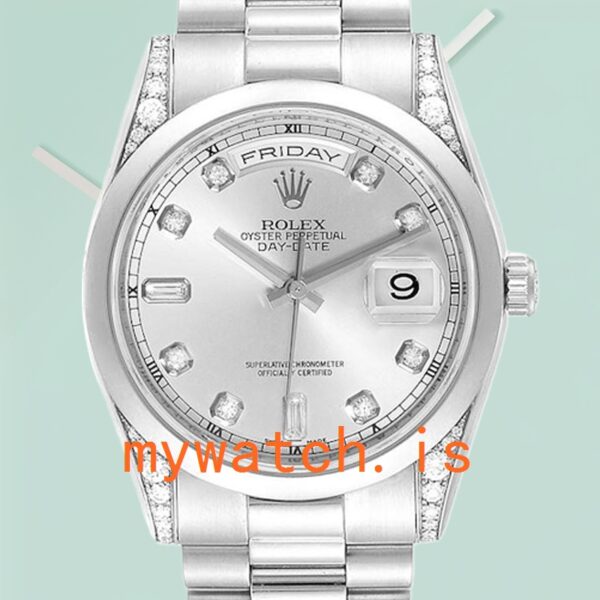 Rolex Day-Date Mens 118296 36mm President Bracelet Silver-tone: A Timeless Masterpiece