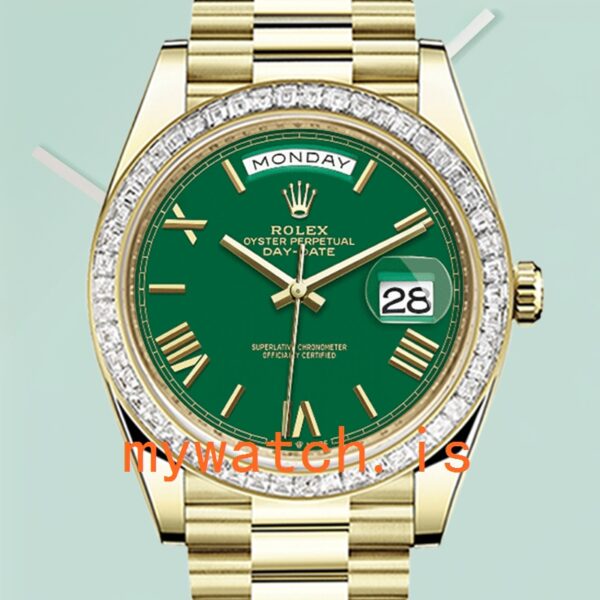 Rolex Day-Date Men’s m228398tbr-0039 40mm Green Dial: Genuine vs. Replica Analysis