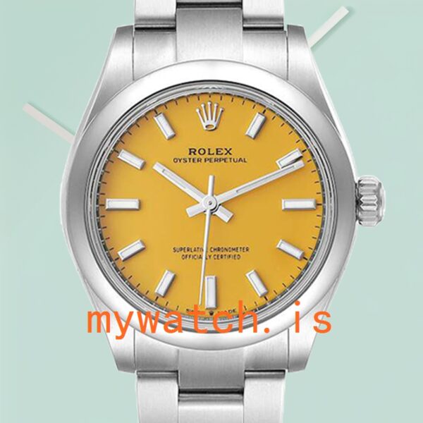 Rolex Oyster Perpetual Ladies m277200-0005 31mm Yellow Dial: Genuine vs. Replica