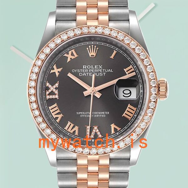 Rolex Datejust m126281rbr-0011 Mens 36mm Diamond Bezel: Genuine vs. Replica