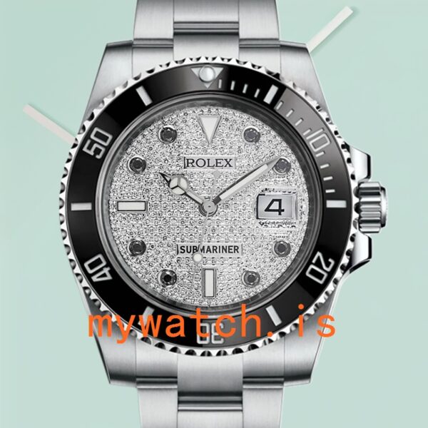 Rolex Submariner 40mm Mens 116610 Automatic Diamond Paved Dial: Genuine vs. Replica